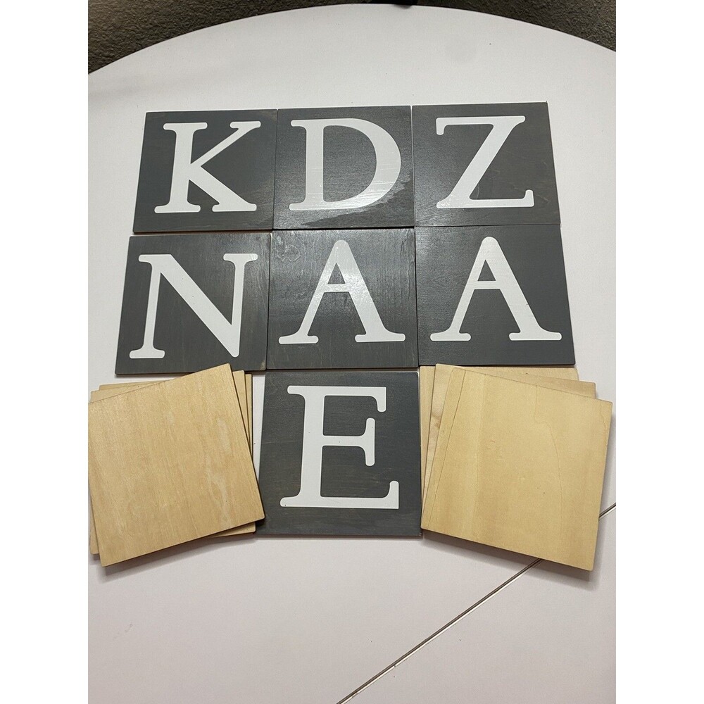 Stained Letter wood tiles 4” X 4” wall decor Leftover Crafts Blanks